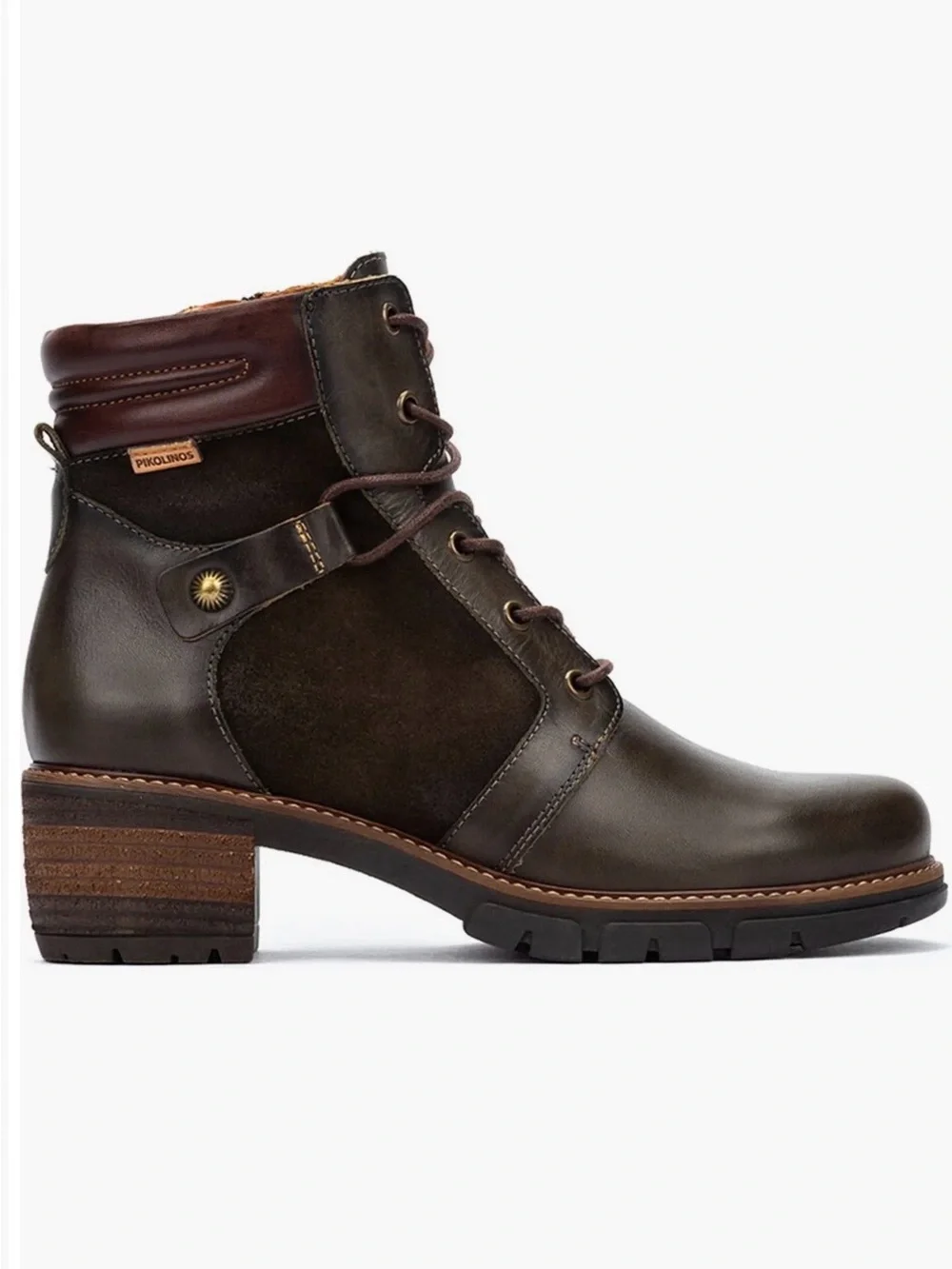 NEW ~PIKOLINOS~ San Sebastia Lace Up Ankle Boot Leather Forest Size 40 US 9-9.5